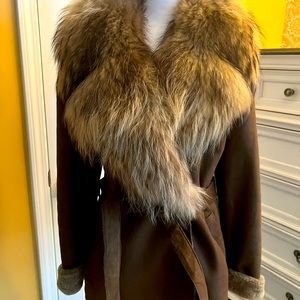 Shearling jacket with real fur
